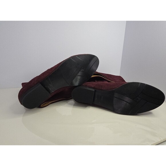 Array Burgundy Suede Low Heel Slouch Boots Sz 6.5 W Minimalist Comfort @ Work - Picture 8 of 9